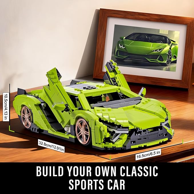 Mould King 10011 Sián FKP 37 Car Building Sets 1249-Piece MOC Classic Sports Car Building Block Kits Collectible Racing Supercar Model for Adult &amp Teens Age 14+