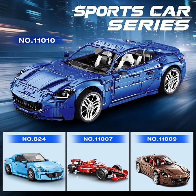 Reobrix Sports Car Building Blocks Set for Adults 1:8 Vehicle Racing Car Toy Model Building Kit for Adult 11010 Creative Gifts for Adults 14+ (5480PCS)