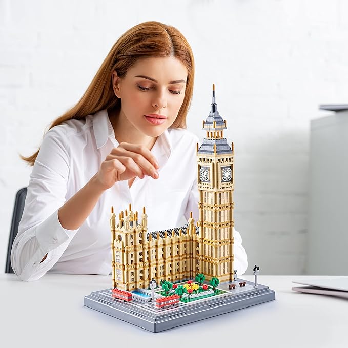 YaJie Big Ben Architecture Model Building Block Sets (6473PCS) - World Famous Architectural Model Present for Age of 14+ and Adult