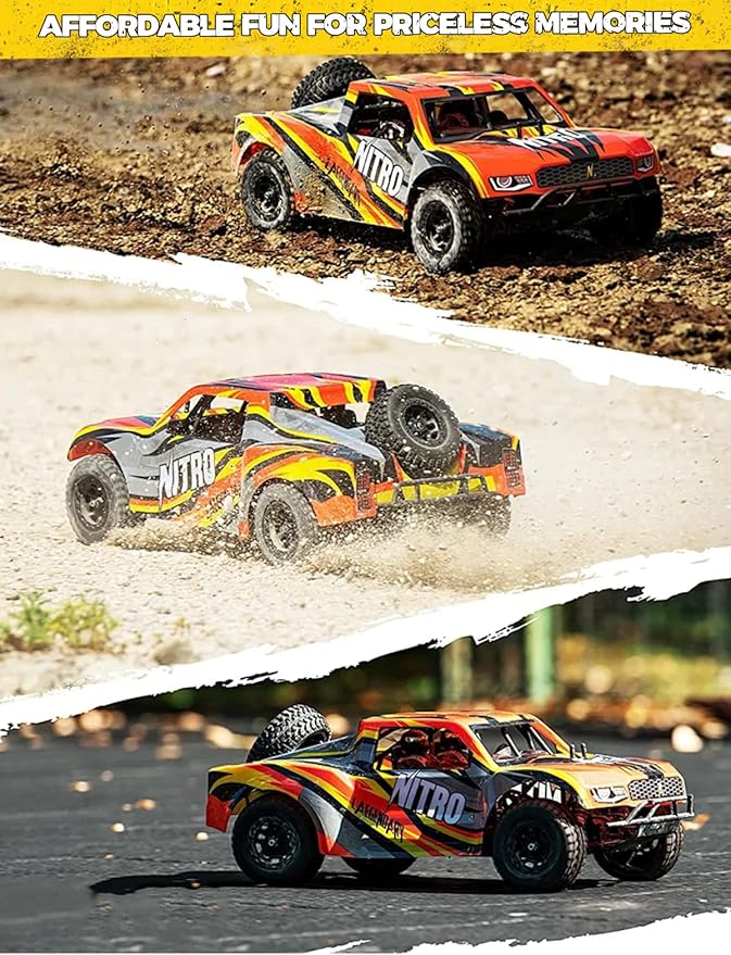 1/8 Scale Brushless RC Cars for AdultsMax 40mph Electric Off-Road Monster TruckWaterproof High Speed RC Car 4WD Remote Control Car with 3S Lipo 30+ Min Play All Terrain