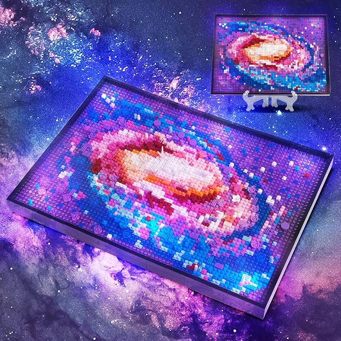 The Milky Way Galaxy 2200pcs Micro Mini Building Block Kit Wall Art(Not Compatible with Lego Wall Art Painting)Unique Universe Galaxy DIY DecorCreative Display Collection Present for 14+