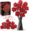 Gohero Red Roses Building Blocks Set (546PCS) - Lego Compatible Flowers for Adults Gothic Home Decor for Women &amp Teen Girls Making It an Ideal Gift for &amp Valentine's Day