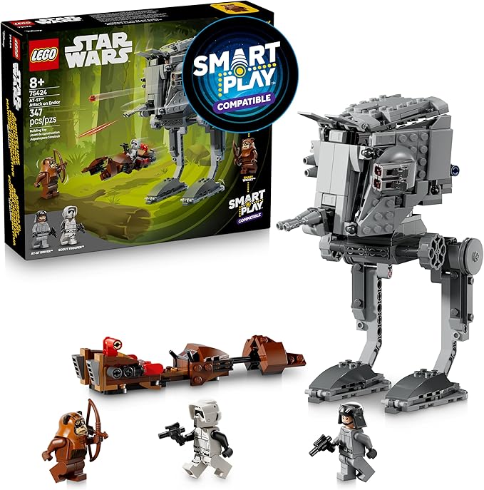 LEGO Star Wars SMART Play: AT-ST Attack on Endor Toy Building Set for Kids - Compatible Set with 2 SMART Tags and 3 Minifigures - Gift for Boys Girls and Fans Ages 8+ - 75424