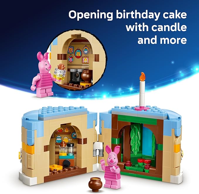 LEGO Disney Piglet's Birthday Fun Building Toy - Winnie The Pooh Toy for Girls &amp Boys Ages 9+ - Gift for Birthdays - Kids Room Decor - 43305