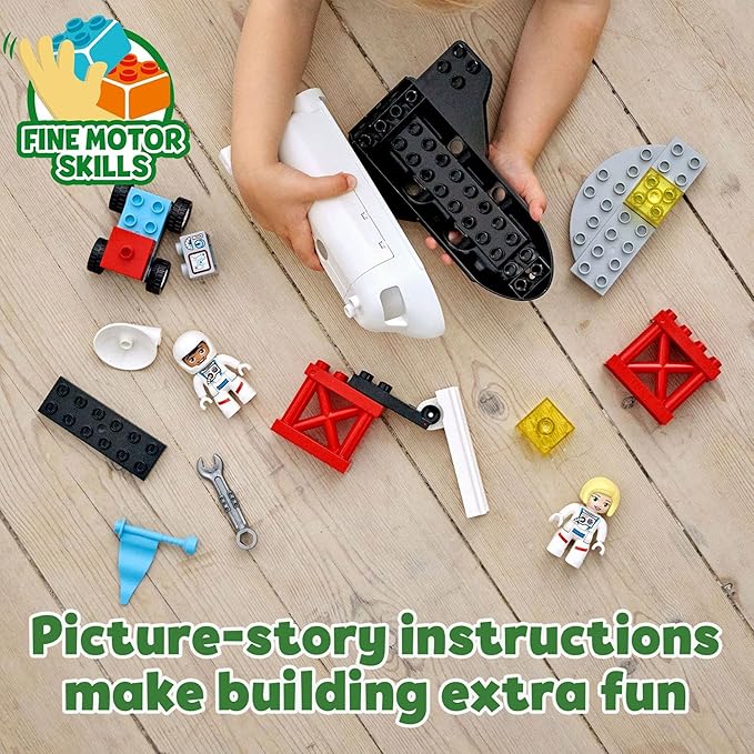 LEGO DUPLO Town Space Shuttle Mission Rocket Toy 10944 Set for Preschool Toddlers Age 2-4 Years Old with Astronaut Figures