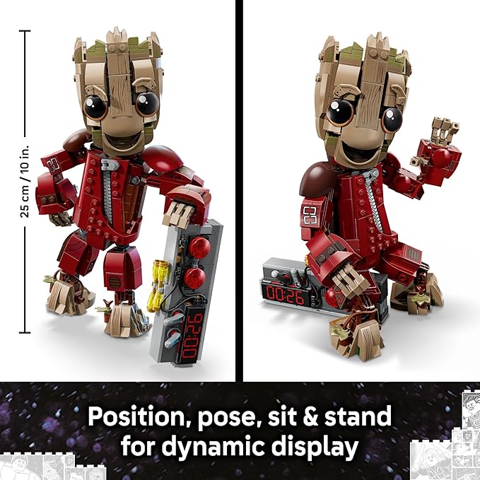 LEGO Marvel Ravager Jumpsuit Groot Building Toy for Boys &amp Girls Ages 10+ - Posable Display &amp Play Figure W/Detonator Device - Gift Idea for Birthdays - 76341