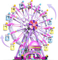 Ferris Wheel Building Block Set with Fairy Light Two-Way Rotating Ferris Wheel Building Set 813 Pieces Amusement Park Interlocking Blocks Toys for Ages 8-13 Gift Idea for Boys and Girls