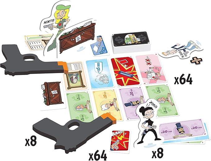 Asmodee Cash 'N Guns 2nd Edition Party Game - Unleash Foam-Powered Heist Intimidation Bluffing Strategy Game for Kids &amp Adults Ages 10+ 4-8 Players 30 Minute Playtime