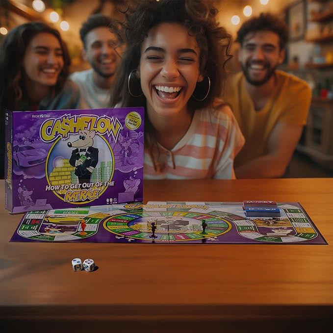 Rich Dad CASHFLOW Board Game Educational Business &amp Finance Literacy Game Ages 14 &amp Up - Financial Learning Games for Kids Teens Adults and Family
