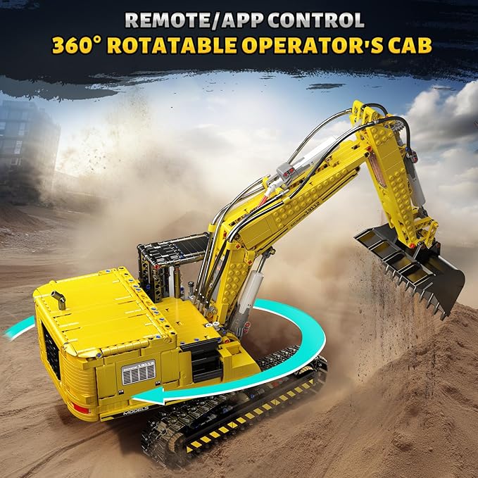 Mould King 13112 Upgraded RC Excavator Building Sets 2169+ Pieces Building Model Kits App Remote Control Construction Truck Excavator Science Kits with Motor STEM Engineering Toys for Teens Adults