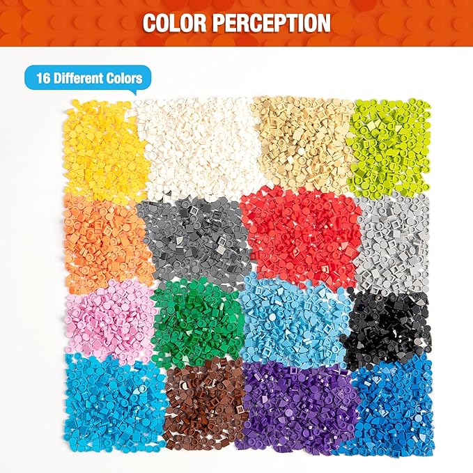 4800 Pieces Flat Parts and Pieces 4 Sizes Classic DIY Dots Expansion Set Building Bulk Studs Accessory for Smooth Surface - Compatible with All Major Brands 16 Colors