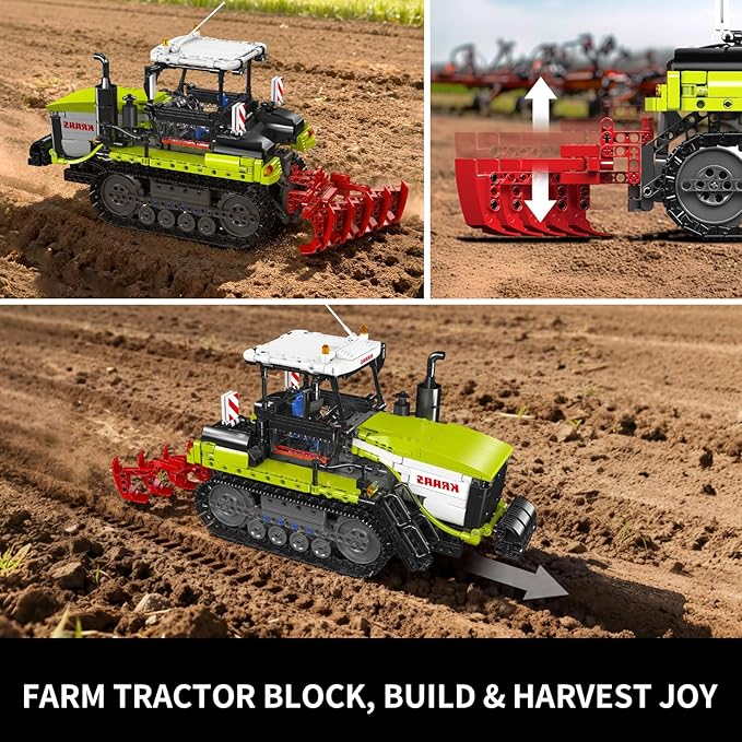 Mould King 17093 Crawler Tractor Technique Building Set App-Controlled/RC Farm Truck Construction Vehicle Toys DIY Engineering STEM Model Kit Gifts Idea for Age 14+/Adult-1357 Piece