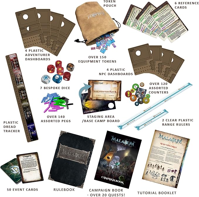 Maladum Dungeons of Enveron Starter Set - Fantasy Dungeon Crawler Game Immersive Terrain Solo Co-op and Adversarial Play