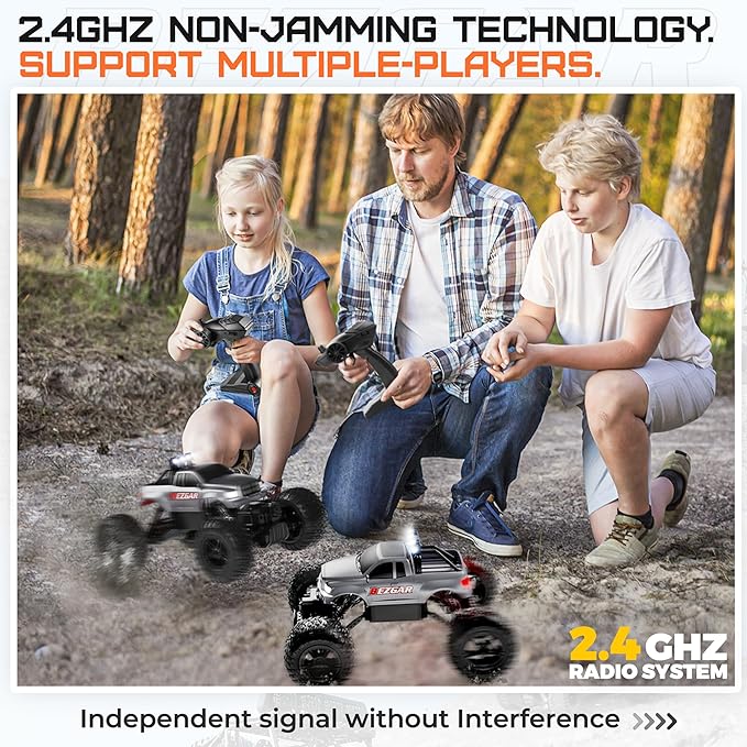 BEZGAR Remote Control Monster Trucks for Boys Age 4-7 - 1:14 All Terrain Rc Truck for Kids with Rechargeable Battery 2.4GHz Remote Control Cars for 8-12 Year Old Boys Girls Monster Trucks Toys