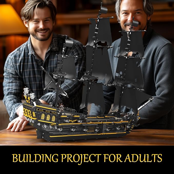 JMBricklayer Pirate Ship Model Building Sets Black Pearl Mysterious Toys Kits Collectible Blocks Cool Toy Gifts for Boys Teens Collectors (Upgraded Version 3180 Pieces) (40102)