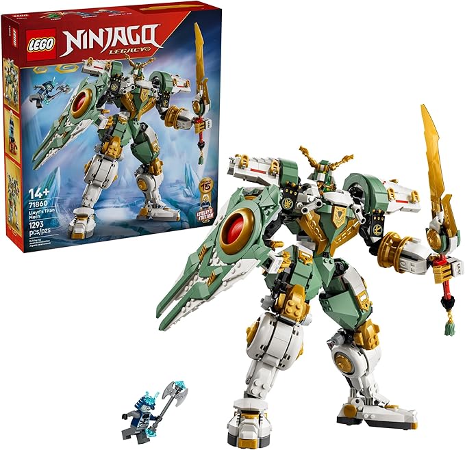 LEGO NINJAGO Lloyd's Titan Mech 15th Anniversary Building Toy - Collectible Mech Set for Boys &amp Girls Ages 14+ - Display as Bedroom Decor - Gift for Birthdays - 71860