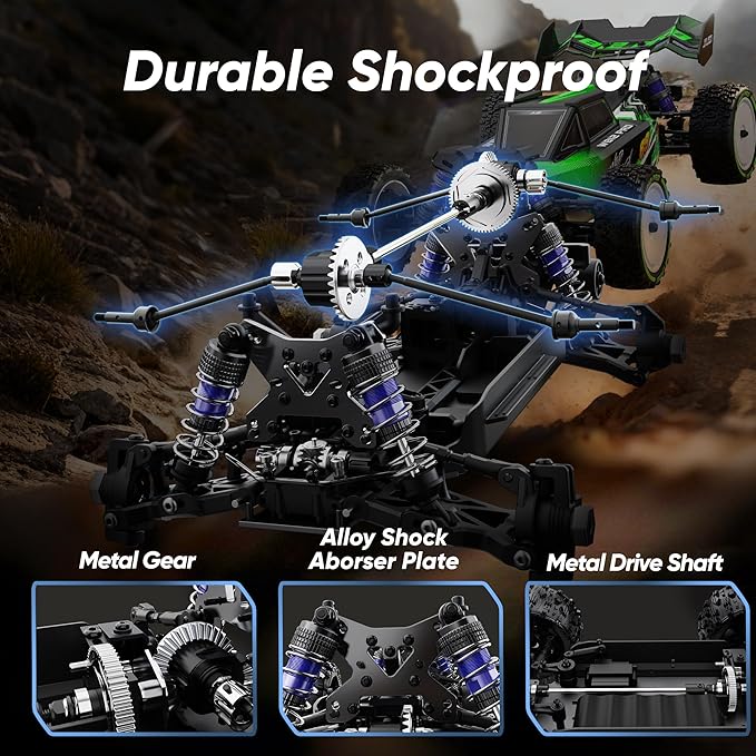 1/12 Brushless RC CarsFast 50mph Off-Road All Terrain Truck4WD RC Buggy with 2.4GHz Remote Control and 3S Batteries25W Fast ChargingRTR 4X4 Electric RC Cars