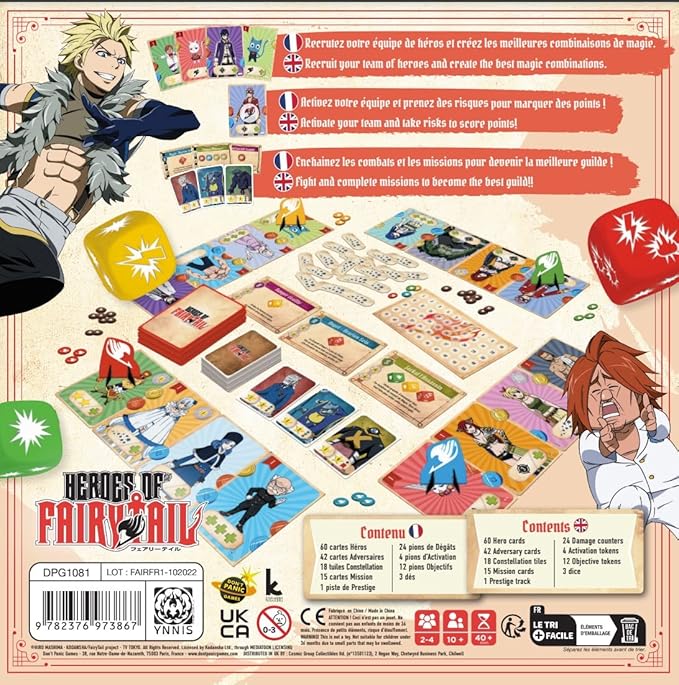Japanime Games Heroes of Fairy Tail | from The Publisher of Champions of Midgard | Assemble Your Team and Become The Hero Fiore Deserves | 2-4 Players | 15-30 Min | Ages 10+