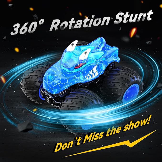 Remote Control Car 2.4GHz Monster Trucks Toys with Light Spray Birthday Gift for Kids 3 4 5 6 7 8 All Terrain RC Cars Toddler Toys for Boys Girls 3+ Year Old