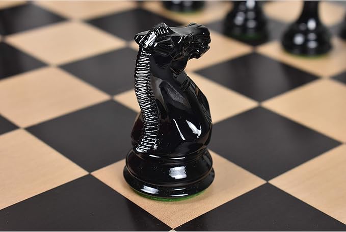 RoyalChessMall-4.1 Pro Staunton Weighted Red &amp Black Painted Wooden Chess Pieces Only Set