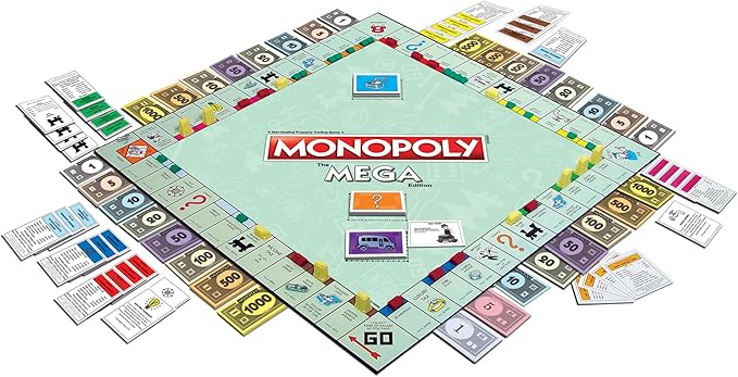 Monopoly The Mega Edition by Winning Moves Games USA a Bigger and Faster Version of Monopoly with the Speed Die for 2 to 8 Players Ages 8 and up (1104)