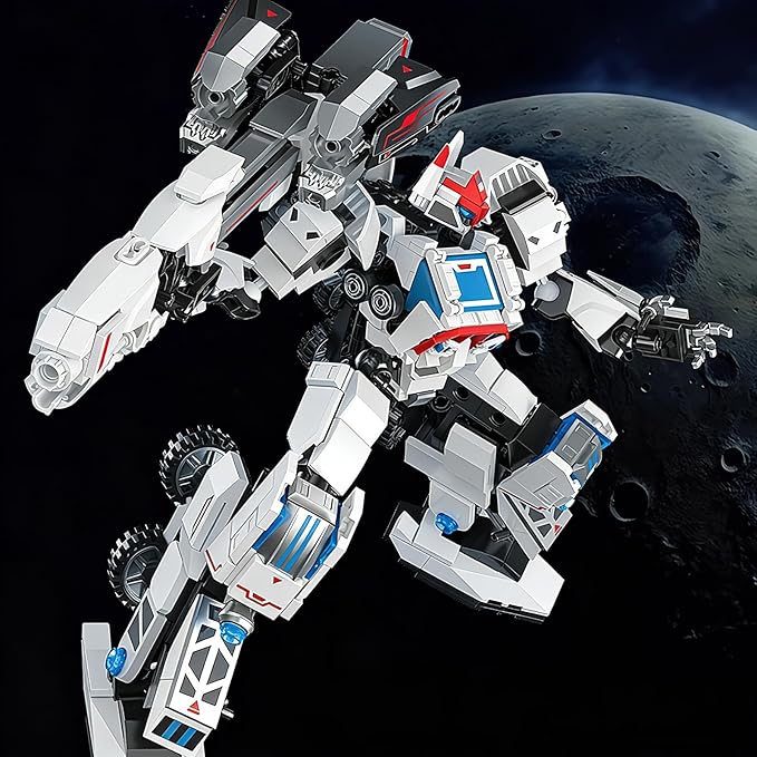 Transform Building Block Set Lunar Rover Mech Brick Movable Joints Construction Toy 646PCS Creative Collectible Action Figure Model Kit for Kids Ages 6+