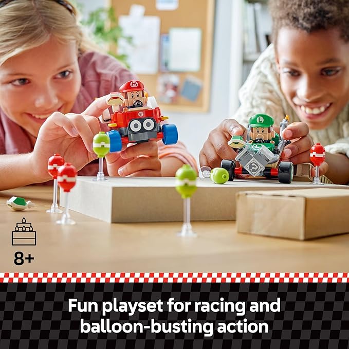 LEGO Super Mario: Mario Kart Baby Mario vs. Baby Luigi - Collectible Toy Building Set for Kids Boys and Girls Ages 8+ - Nintendo Toy for Fans - Gift Idea for Birthdays - 72034