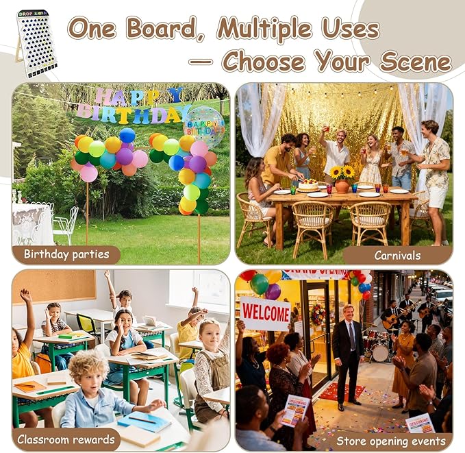 Zhenx Extra Large Prize Drop Board 41.3 x 23.6 Prize Drop Disc Game Wood Disc Drop Games for Family Parties Parties Trade Show Booth and Carnival Game