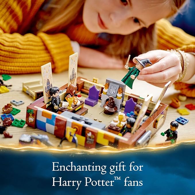 LEGO Harry Potter Hogwarts Magical Trunk Luggage Set Building Toy Idea for Kids Customizable Toy Girls &amp Boys with Movie Minifigures and House Colors 76399