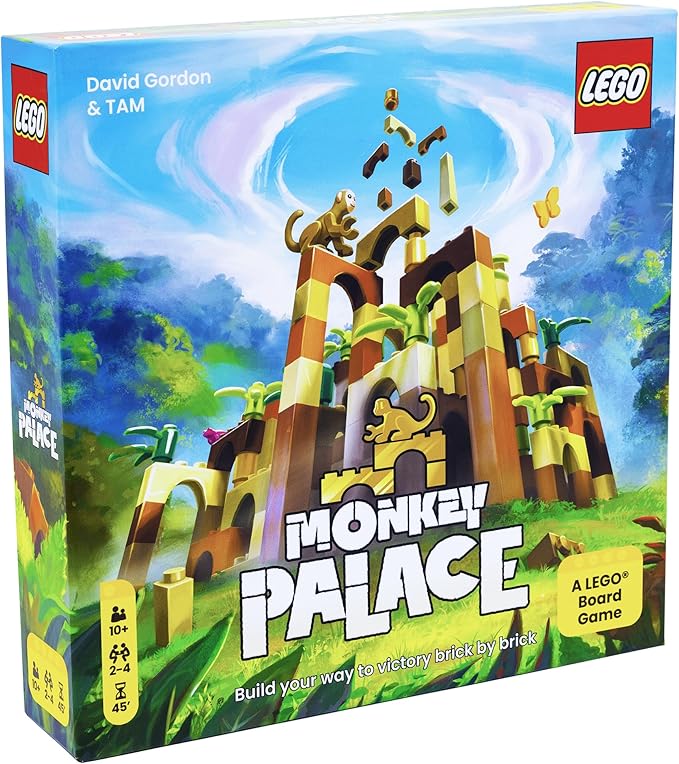 Dotted Games Monkey Palace: A Lego Board Game - Build Your Way to Victory Brick by Brick! Fun Family Brick-Building Game for Kids &amp Adults Ages 10+ 2-4 Players 45 Minute Playtime
