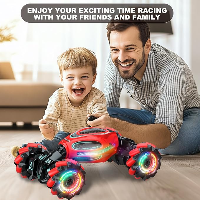 Gesture RC Car1:18 4WD Transform Off-Road Stunt Car with Gesture &amp Remote Control 360° Flips Drift Vehicle with LED Lights Music All Terrain Toy Cars Gifts for Boys Girls Age 6-12