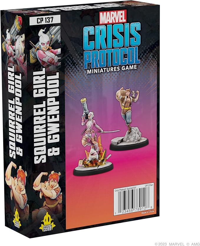 Marvel: Crisis Protocol Squirrel Girl &amp Gwenpool CHARACTER PACK - Reality-Bending Rogues! Tabletop Superhero Game Ages 14+ 2 Players 90 Minute Playtime Made by Atomic Mass Games