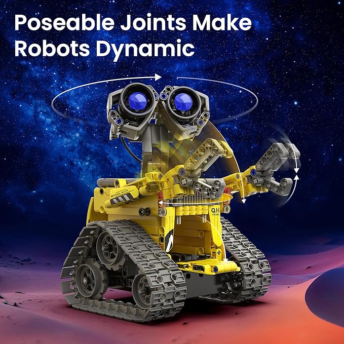 Sillbird Robot Building Kit with Remote Control STEM Gifts for Boys Age 8-13 Technic Coding Robotic Toys for Kids Birthday Buildable 5in1 Models with 488 Pieces