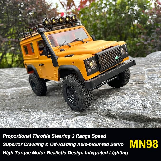 RC Crawler Remote Control Truck Off Road 1/12 Scale RC Rock Crawler 4x4 RTR Land Rover All Terrain 280 Motor Proportional Throttle Steering Upgraded Chassis 2025 Hobby Toy Adult MN98