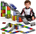 Magnetic Downhill Racer Set 40-Piece with Car &amp Tracks STEM Magnetic Tiles Building Toys for Kids Ages 3-8 Montessori Learning Toys with Reinforced Slopes &amp Loop Pieces