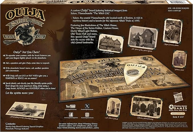 Ouija Salem Edition by Winning Moves Games USA Spooky and Dark Special City Edition Ouija Board for 2+ Players Age 8+