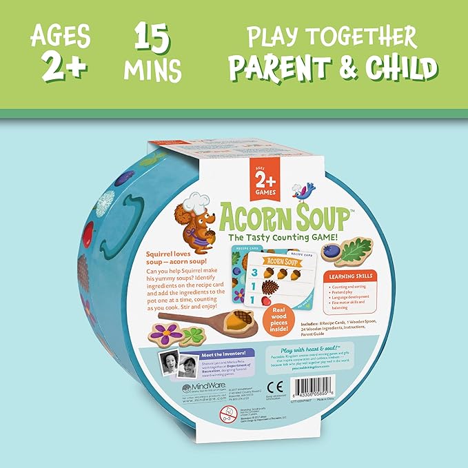 Peaceable Kingdom Acorn Soup Game - Educational Games for Toddlers Includes Instructions and Parent Guide - 2 Year Old and Up