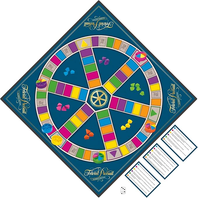 Trivial Pursuit Classic Edition Board Game for Adults and Teens Ages 16 and Up Trivia Game for 2-6 Players