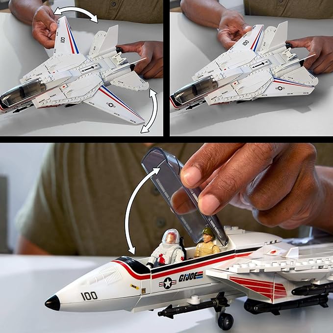 MEGA G.I. Joe Action Figures Building Toys Skystriker XP-14F vs. Cobra H.I.S.S. with 617 Pieces 4 Poseable Characters for Collectors