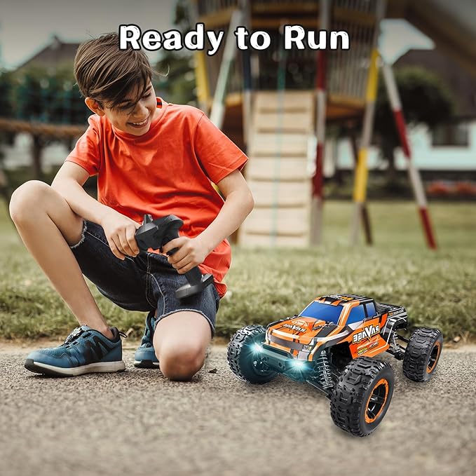 Loolinn | Durable RC Cars for Kids - Hobby Grade 1/16 RC Truck Top Speed 19mph Adjustable Speed Off-Road 4WD - Upgradeable Remote Control Car (Gift for Boys and Adults)
