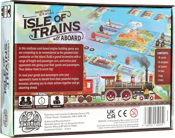 Isle of Trains: All Aboard Base Game by Dranda Games Strategy Board Game for 1 to 4 Players and Ages 12+