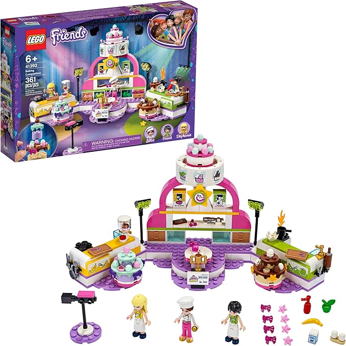LEGO Friends Baking Competition 41393 Building Kit Set Baking Toy Featuring 3 Friends Characters and Toy Cakes (361 Pieces)