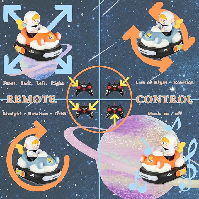 Remote Control Speed Bumper Cars Toy (2 Cars Set) – Rechargeable RC Ejector Cars with Music &amp Lights Fast-Response 2-Player Battle Racing Game for Kids Ages 3–8