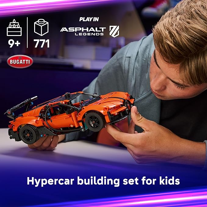 LEGO Technic Bugatti Chiron Pur Sport Hypercar Building Toy for Boys &amp Girls - Sports Car Toy W/Realistic Steering &amp Engine for Kids &amp Racing Fans Ages 9+ - Gift Idea for Birthdays - 4222