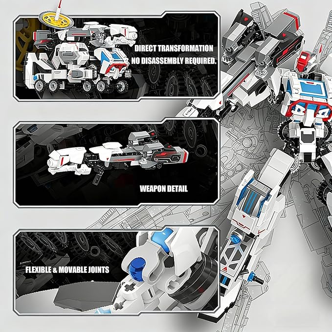 Transform Building Block Set Lunar Rover Mech Brick Movable Joints Construction Toy 646PCS Creative Collectible Action Figure Model Kit for Kids Ages 6+