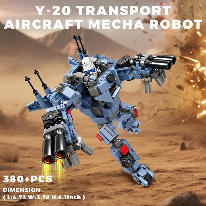 Transforming Mech Robot Building Blocks Set 4 Types of Destroy Warrior City Mecha Action Figure with Weapons Cool Creative Robots Toys Gift for Adults (1463 PCS)