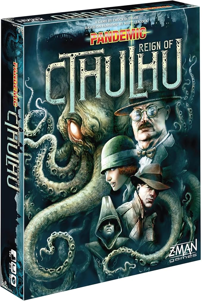 Asmodee Pandemic Reign of Cthulhu Board Game - Investigate and Confront Cosmic Horror Cooperative Strategy Game Family Fun for Kids &amp Adults Ages 14+ 2-4 Players 40 Minute Playtime