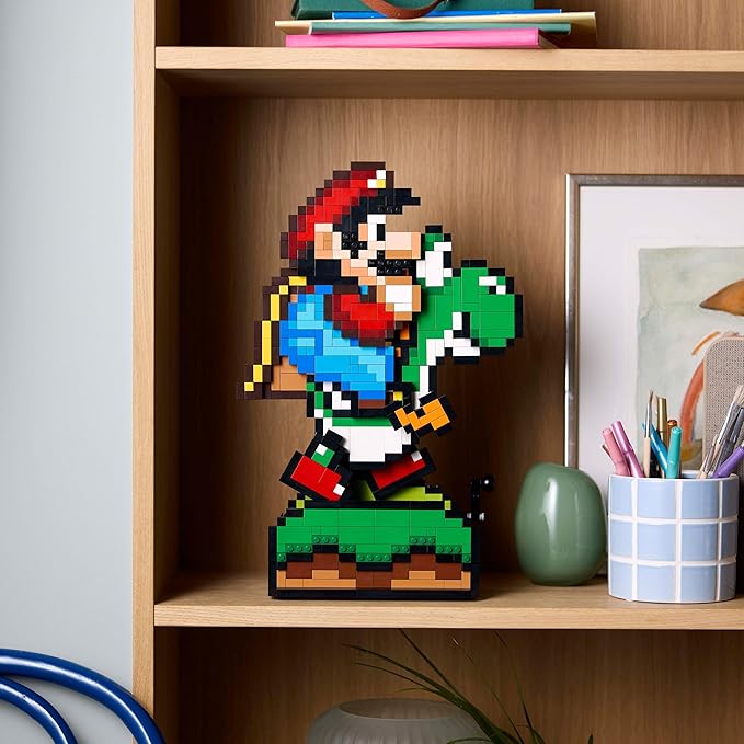 Lego Super Mario Super Mario World: Mario &amp Yoshi Nintendo Collectible Set Pixeled Figures Gift for Adult Fans Playful Display Model Fun Room Decor 71438