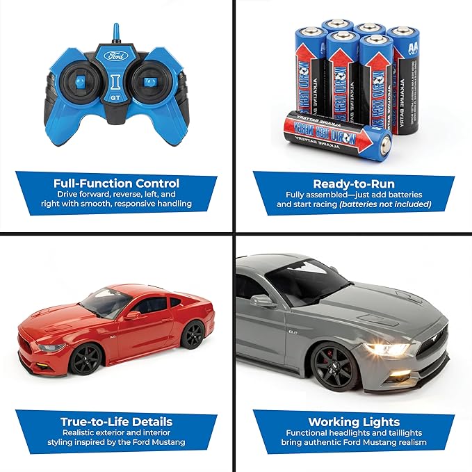 World Tech Toys Ford GT 1:14 RTR Electric RC American Sports Car – Officially Licensed – Full Function Remote Control – RC Cars for Kids 6+