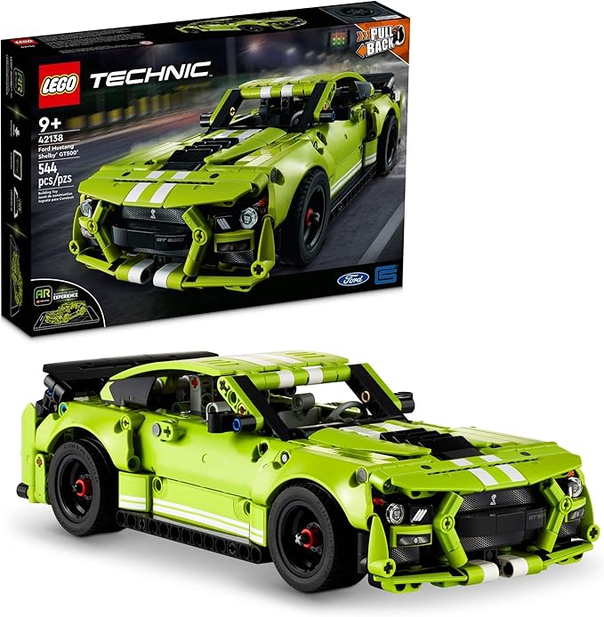 LEGO Technic Ford Mustang Shelby GT500 Toy Car - Building Toy for Boys &amp Girls Ages 9+ Years - Pull Back Car W/AR App for Pretend Play - Gift Ideas - 42138